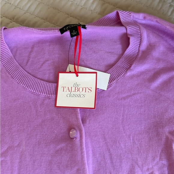 Talbots Purple Button-Up Cardigan - Picture 2 of 4